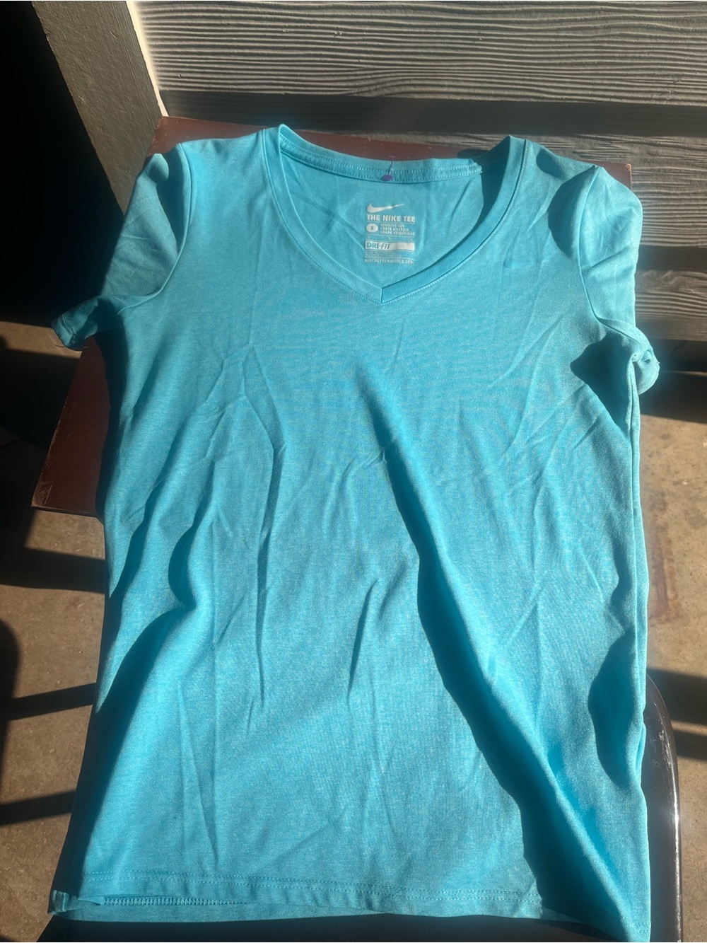 Nike Women's Turquoise V-Neck Short Sleeve Tee